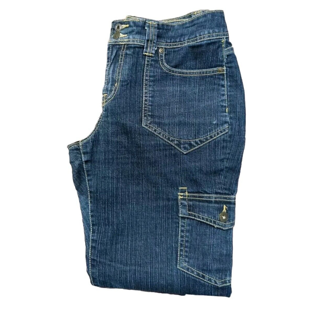 Jeanstar Size 8 Capri Medium Wash Blue Jeans Pants straight leg 32" W High Waist - Picture 15 of 16